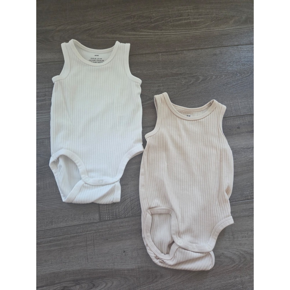 H&m baby boy ribbed bodysuits 6 mos